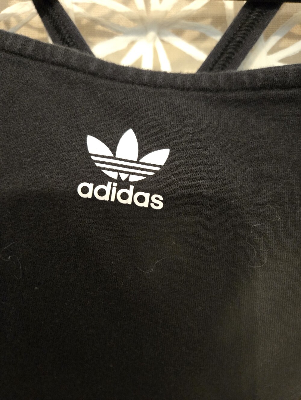 Adidas 3-stripe Jersey Minidress Black Slim Strappy Tank with White Trefoil Sz M - Picture 7 of 16